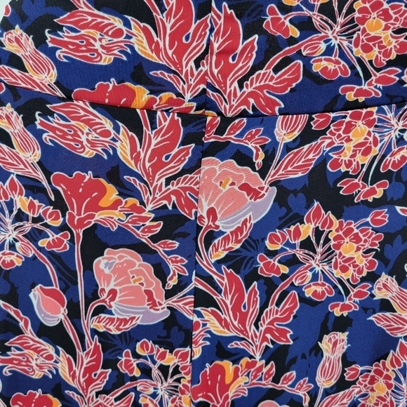 LulaRoe Blue,Red,Orange Floral Maxi Skirt Maxmalisim Style Size XS NWT - Picture 5 of 11